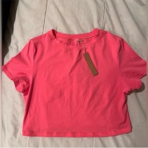 Skims cotton crop top color ‘sugar pink’